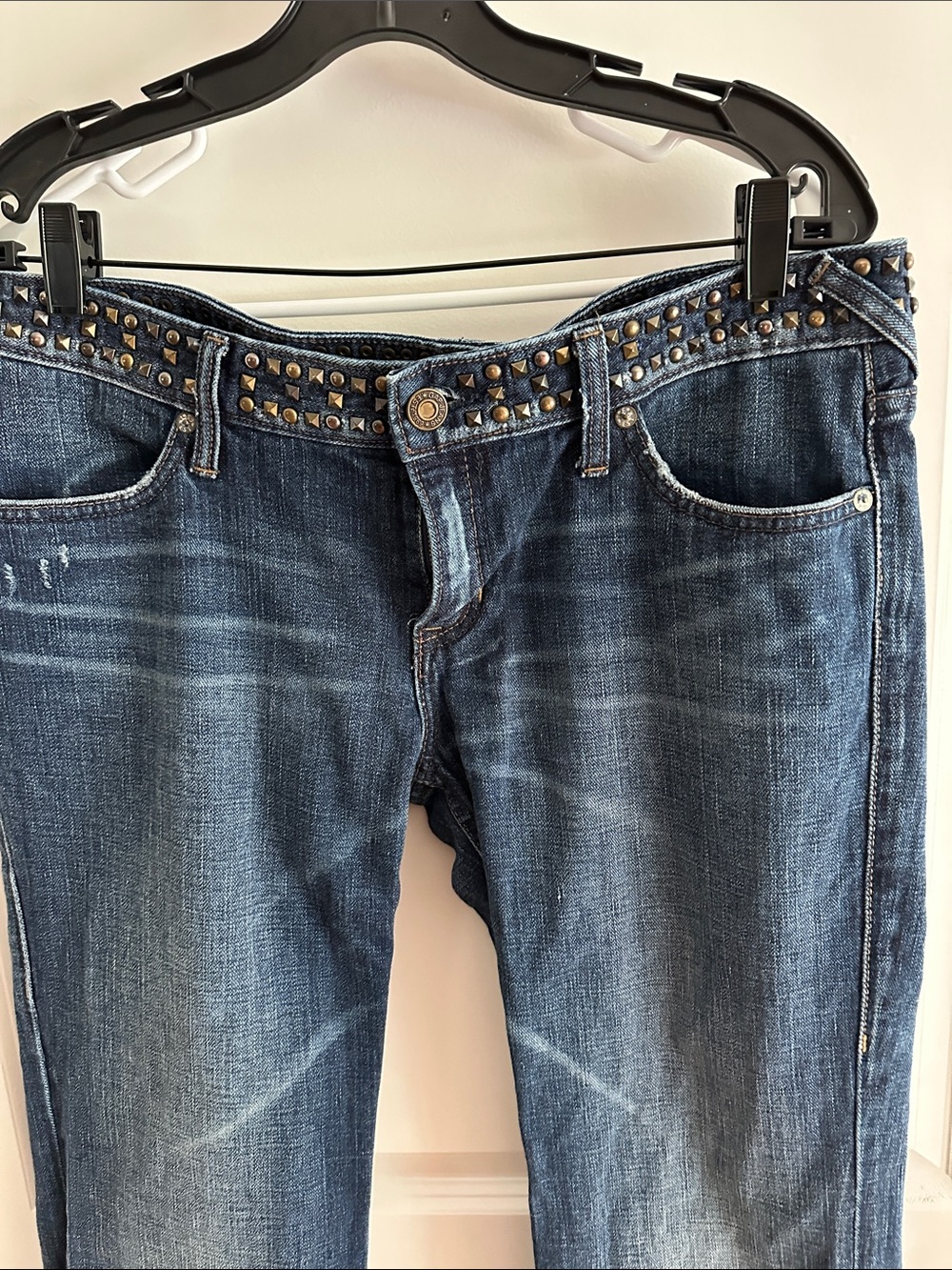GAP Vintage  Dark Blue Flare Jeans with Studded Waistband